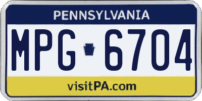 PA license plate MPG6704