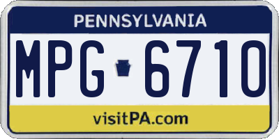 PA license plate MPG6710