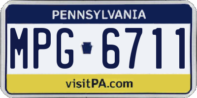 PA license plate MPG6711