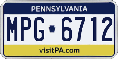 PA license plate MPG6712