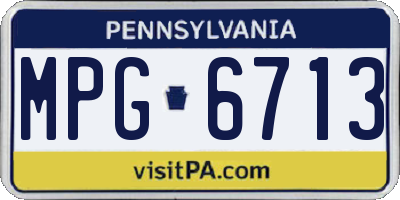 PA license plate MPG6713