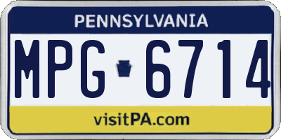 PA license plate MPG6714