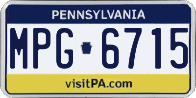 PA license plate MPG6715