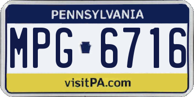 PA license plate MPG6716