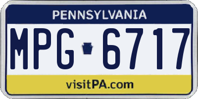 PA license plate MPG6717