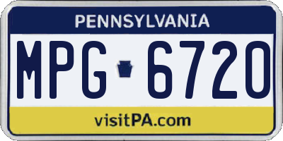 PA license plate MPG6720