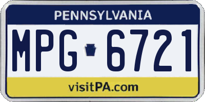 PA license plate MPG6721