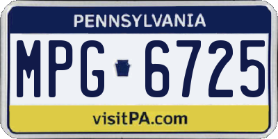 PA license plate MPG6725