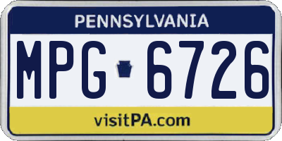 PA license plate MPG6726