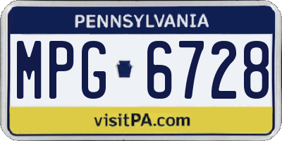 PA license plate MPG6728