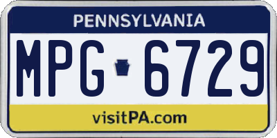 PA license plate MPG6729