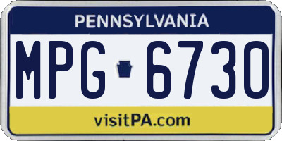 PA license plate MPG6730