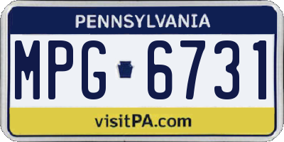 PA license plate MPG6731