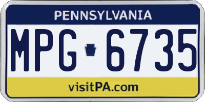 PA license plate MPG6735
