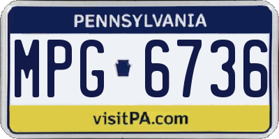 PA license plate MPG6736