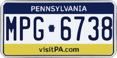 PA license plate MPG6738