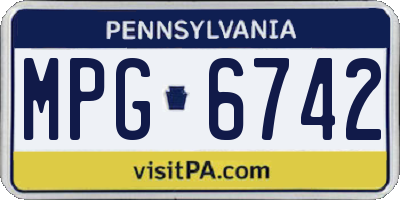 PA license plate MPG6742