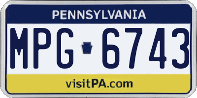 PA license plate MPG6743