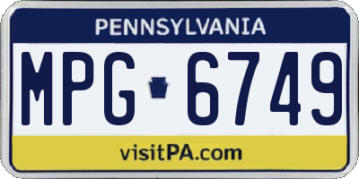 PA license plate MPG6749