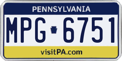 PA license plate MPG6751