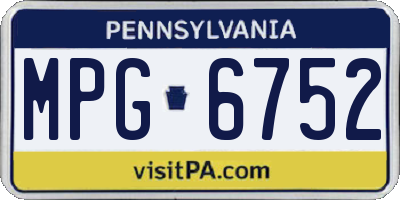 PA license plate MPG6752