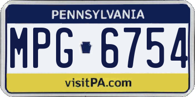 PA license plate MPG6754