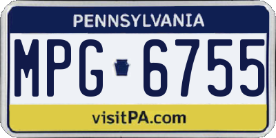 PA license plate MPG6755