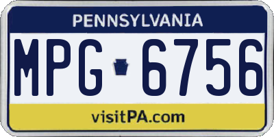 PA license plate MPG6756