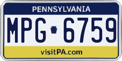 PA license plate MPG6759