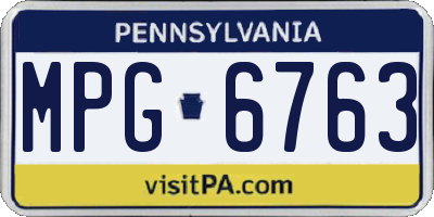 PA license plate MPG6763