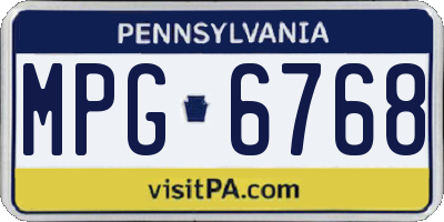 PA license plate MPG6768