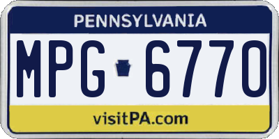 PA license plate MPG6770