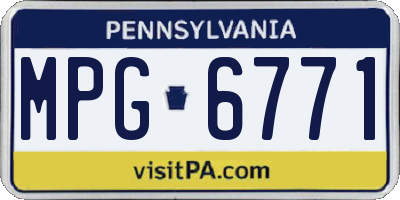 PA license plate MPG6771
