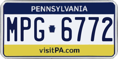 PA license plate MPG6772