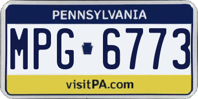 PA license plate MPG6773