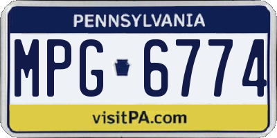 PA license plate MPG6774