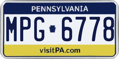PA license plate MPG6778