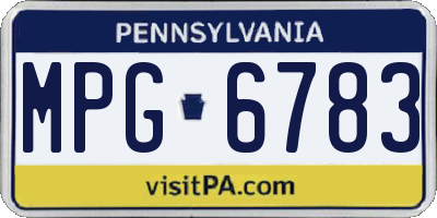 PA license plate MPG6783
