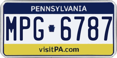 PA license plate MPG6787