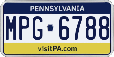 PA license plate MPG6788