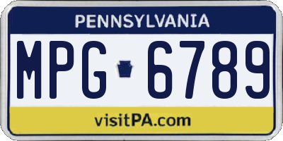 PA license plate MPG6789