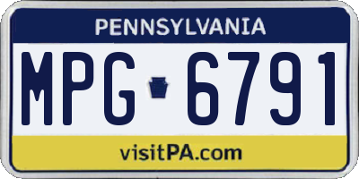 PA license plate MPG6791