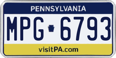 PA license plate MPG6793