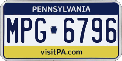 PA license plate MPG6796