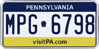 PA license plate MPG6798