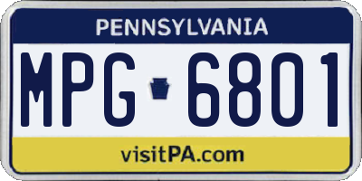 PA license plate MPG6801