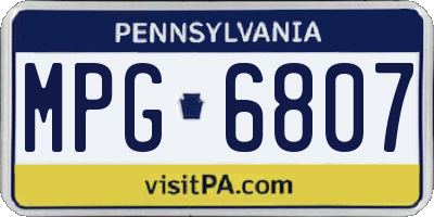 PA license plate MPG6807