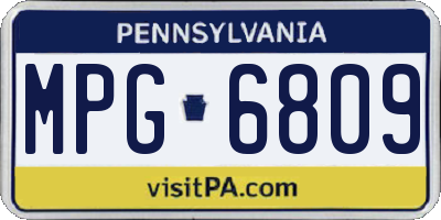 PA license plate MPG6809
