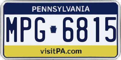 PA license plate MPG6815
