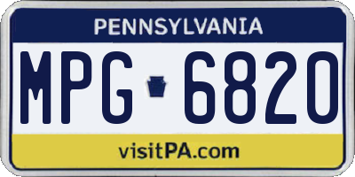 PA license plate MPG6820